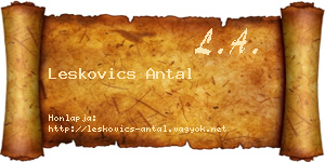 Leskovics Antal névjegykártya