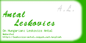 antal leskovics business card